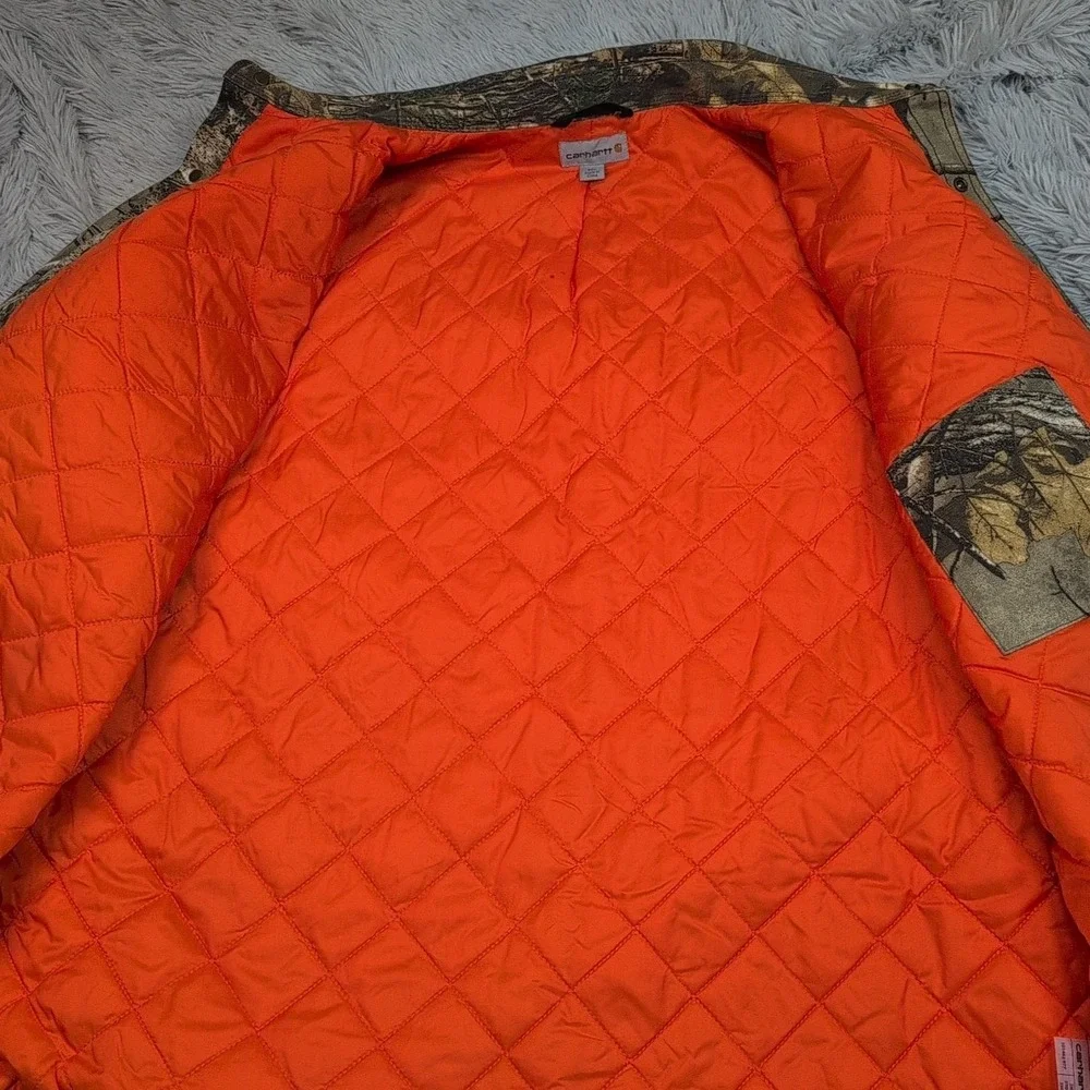 VTG Carhartt Jacket Mens XXL Camo Canvas Woodlands Hunting Barn Chore Realtree